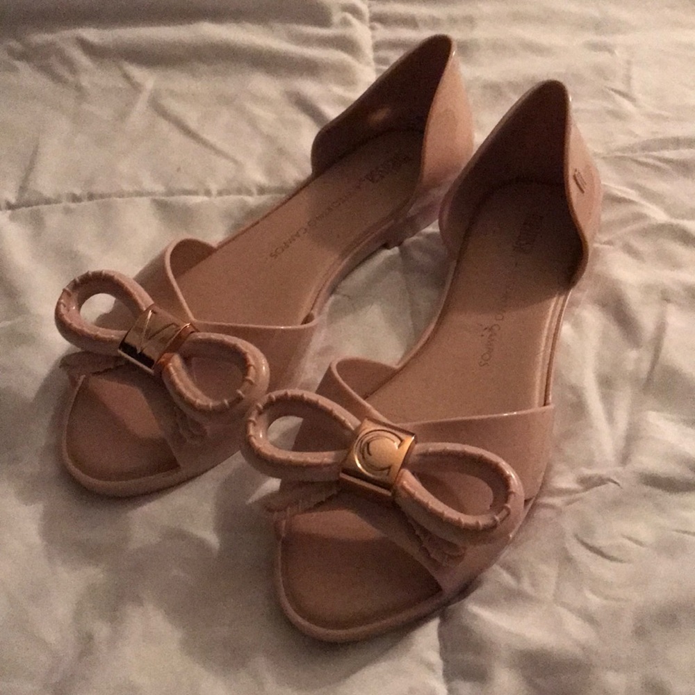Melissa + Victoria Campos Nude Jelly Flats
