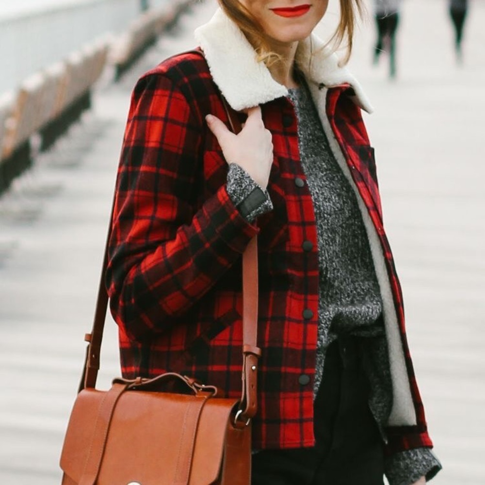 Checkered bomber jacket