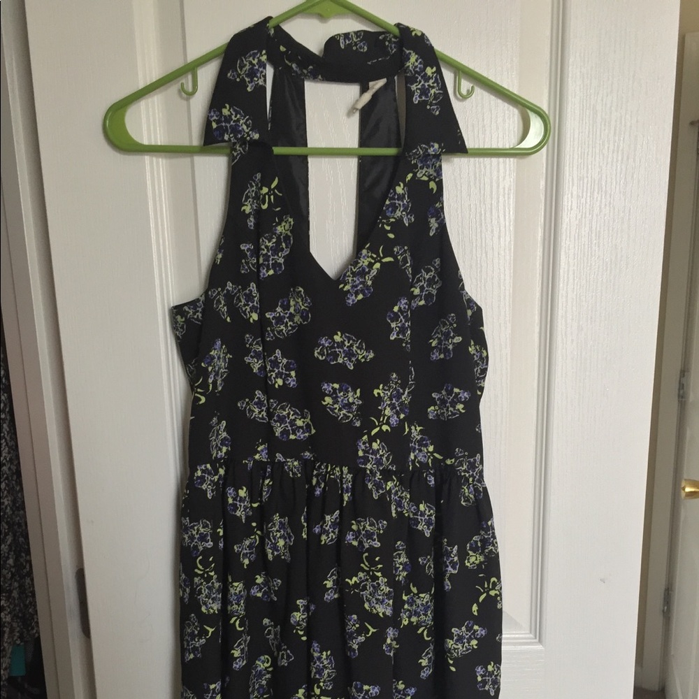 Black floral summer dress