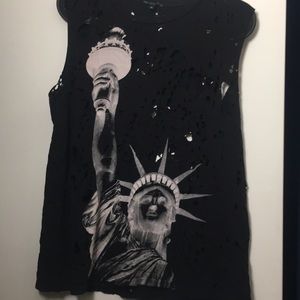 Distressed T-shirt/tank