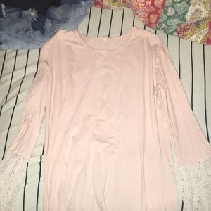 Pink dress with lace