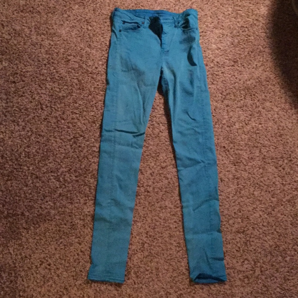 Long Skinny Blue Pants
