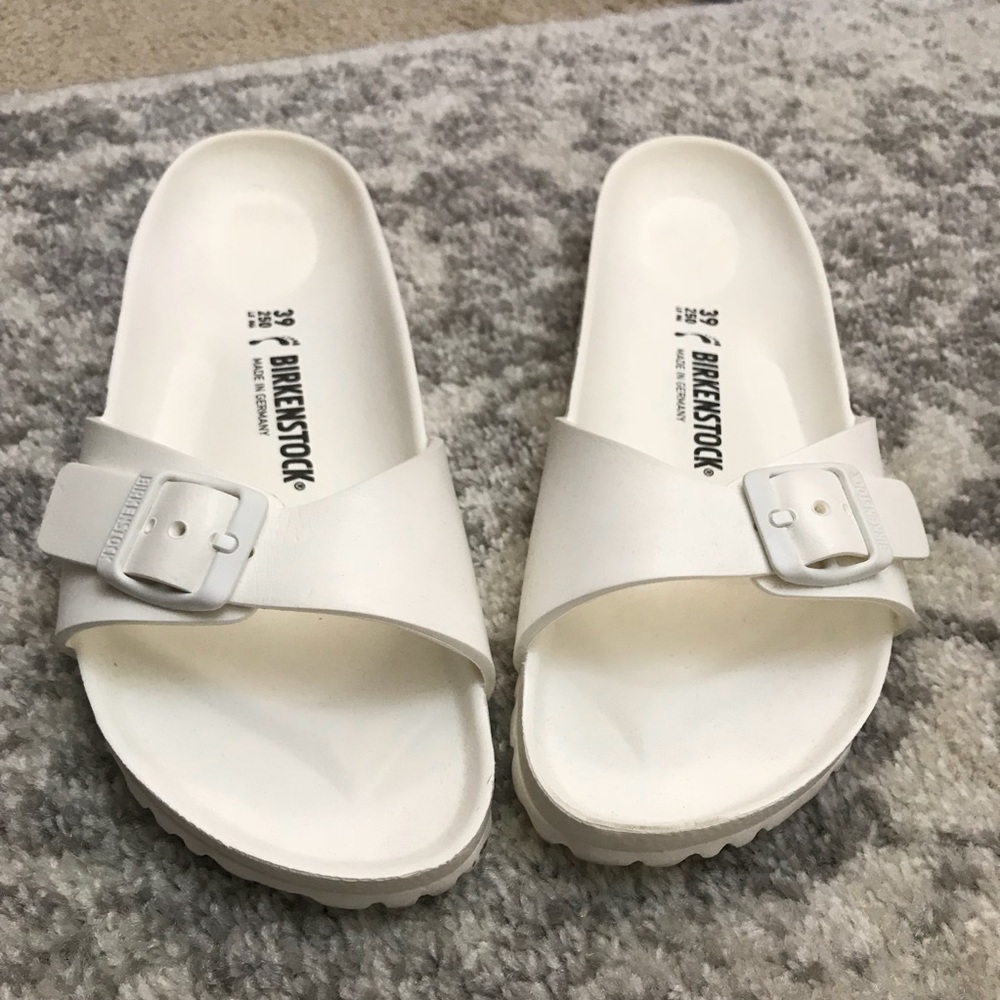 Birkenstock white plastic sandals