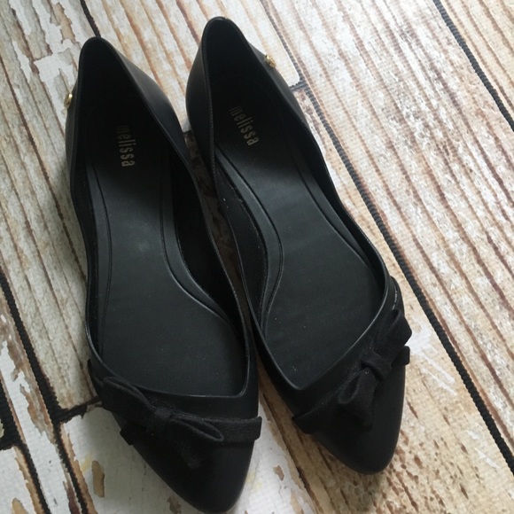 Melissa Shoes - Melissa black rubber jelly flats size 7