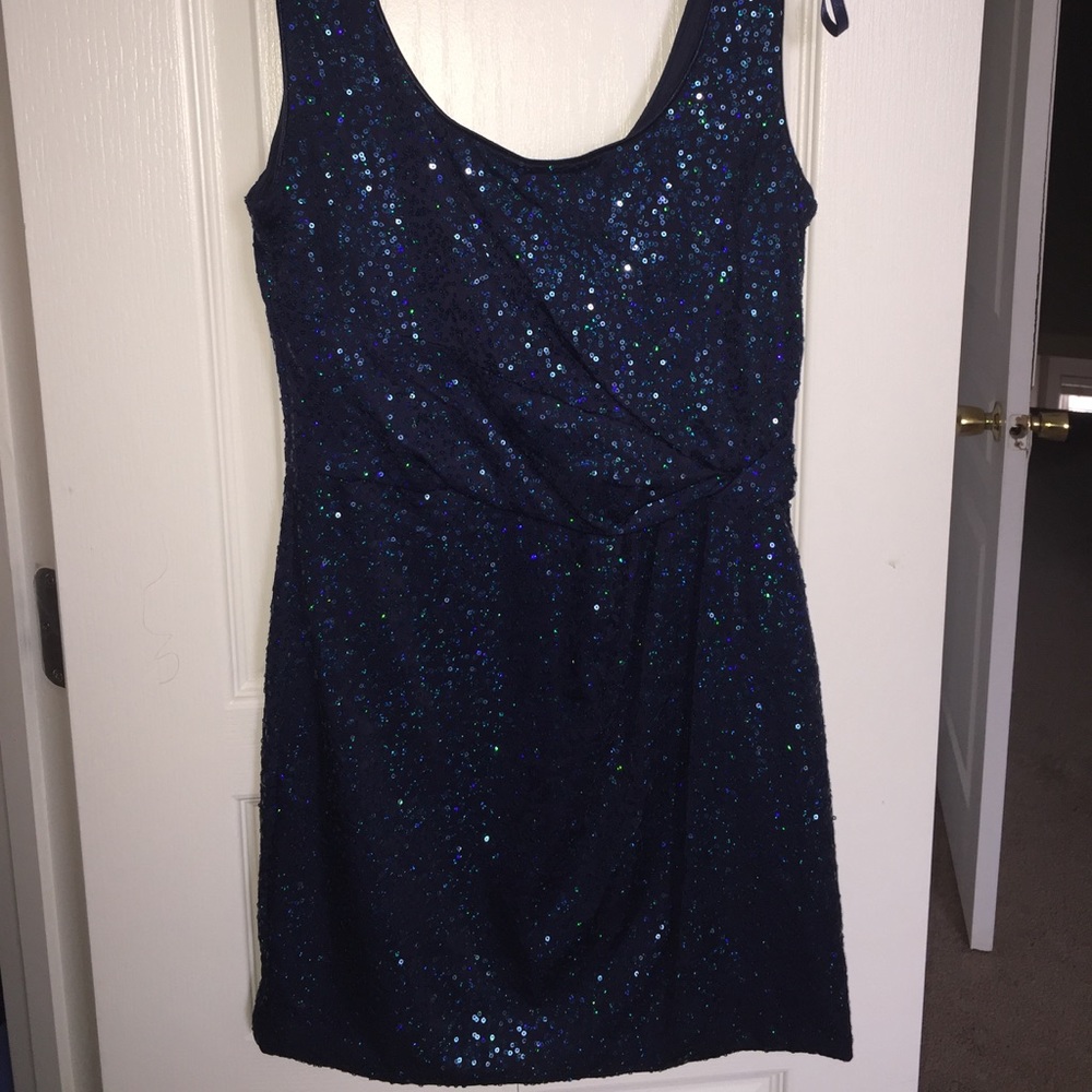 Navy Blue Sequin Dress