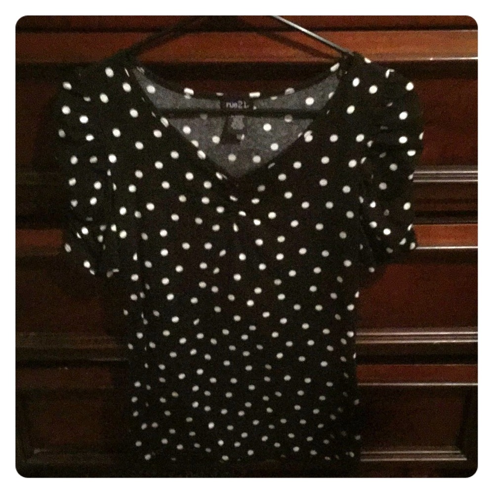Blouse with Polka dots.