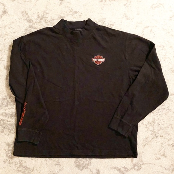 Black Mens Mock Neck Harley Davidson 