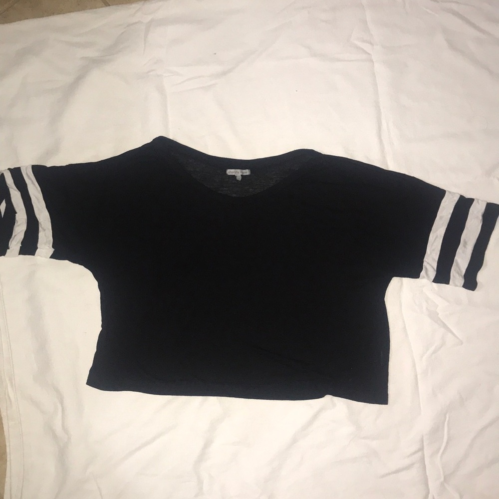 Black and white stripe crop top