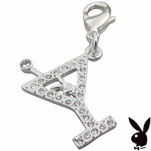 Playboy Charm Martini Glass Bunny Bracelet Necklac