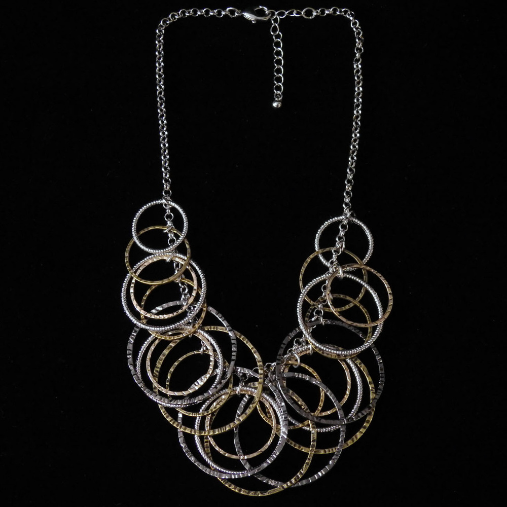 NWOT Gold & silver with circle pendants LTDN55nc - Picture 5 of 5