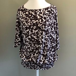 MICHAEL Michael Kors Brown & White Dolman Top