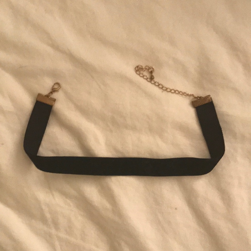 Thick black choker necklace