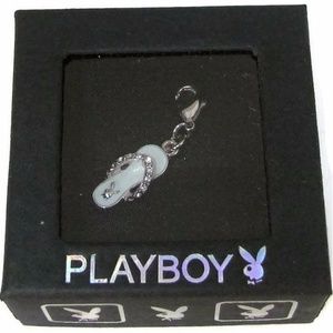 Playboy Charm Bracelet Necklace Pendant 3-D Flip Flop Sandal Bunny Logo Lobster