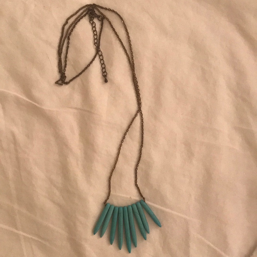 Turquoise beaded long necklace