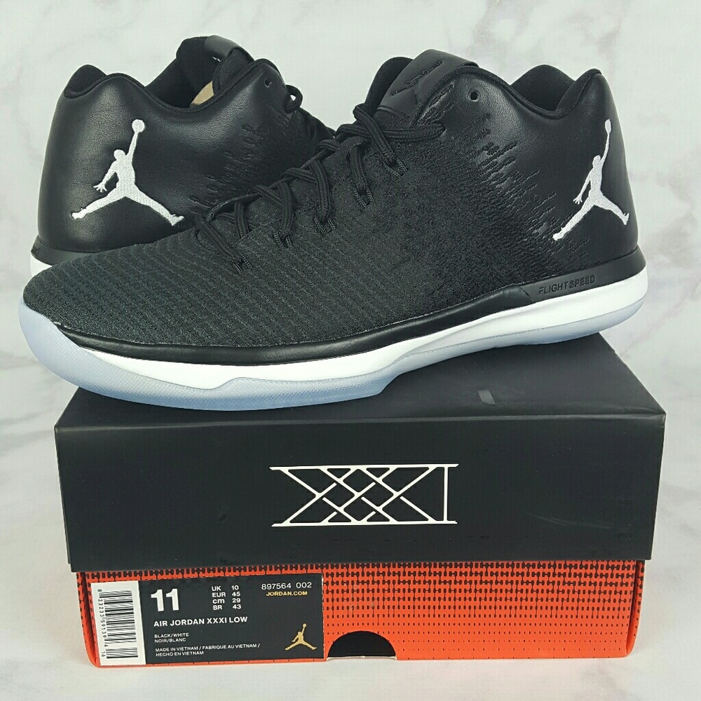 Nike Air Jordan XXXI Low Black & White New In Box