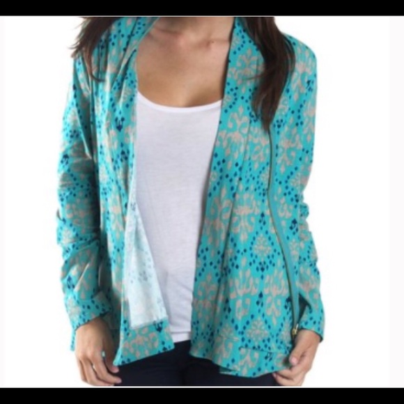 Teal Zip Jersey Cardigan Sizes Sm Med - Picture 3 of 6