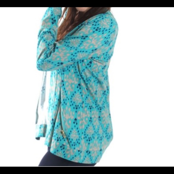 Teal Zip Jersey Cardigan Sizes Sm Med - Picture 4 of 6