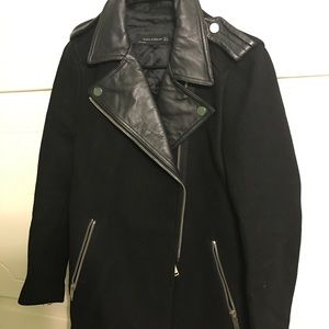 Zara Women's Short Pea Coat - Black