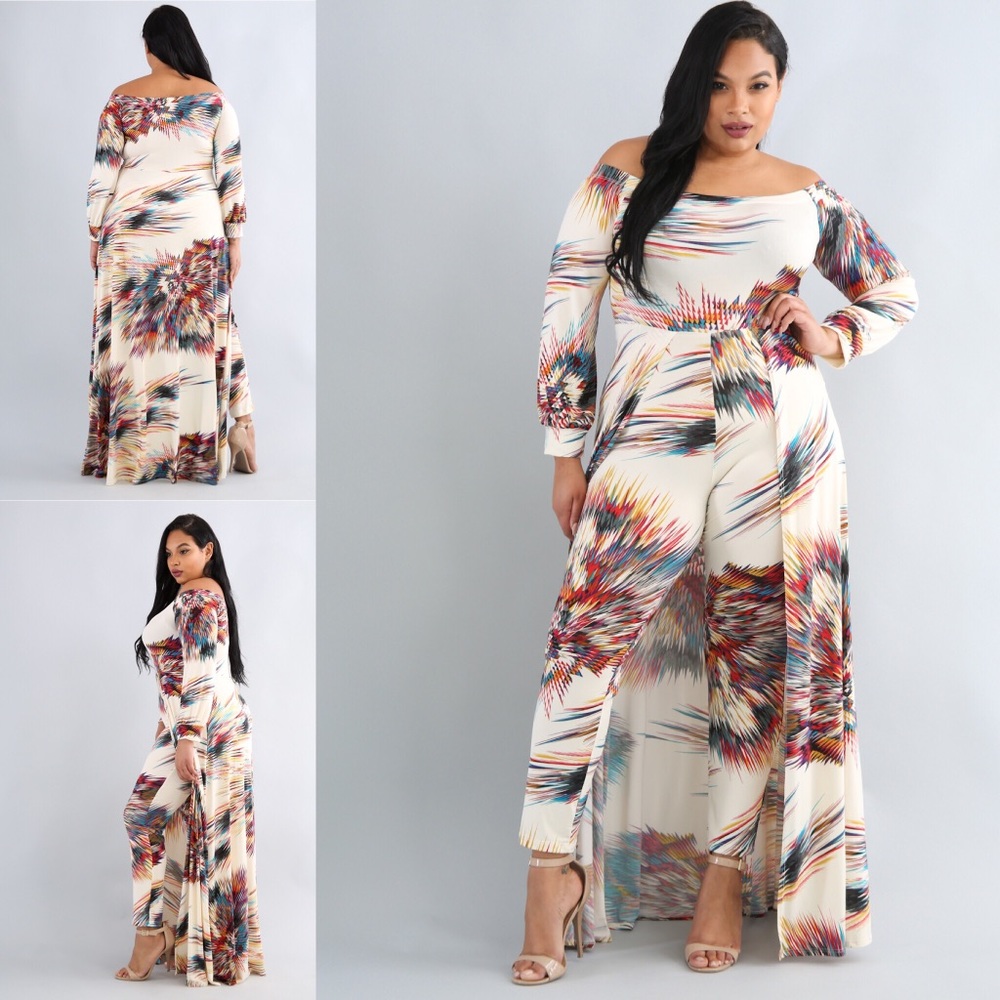 Explosion Off Shoulder Choker Maxi Jumpsuit