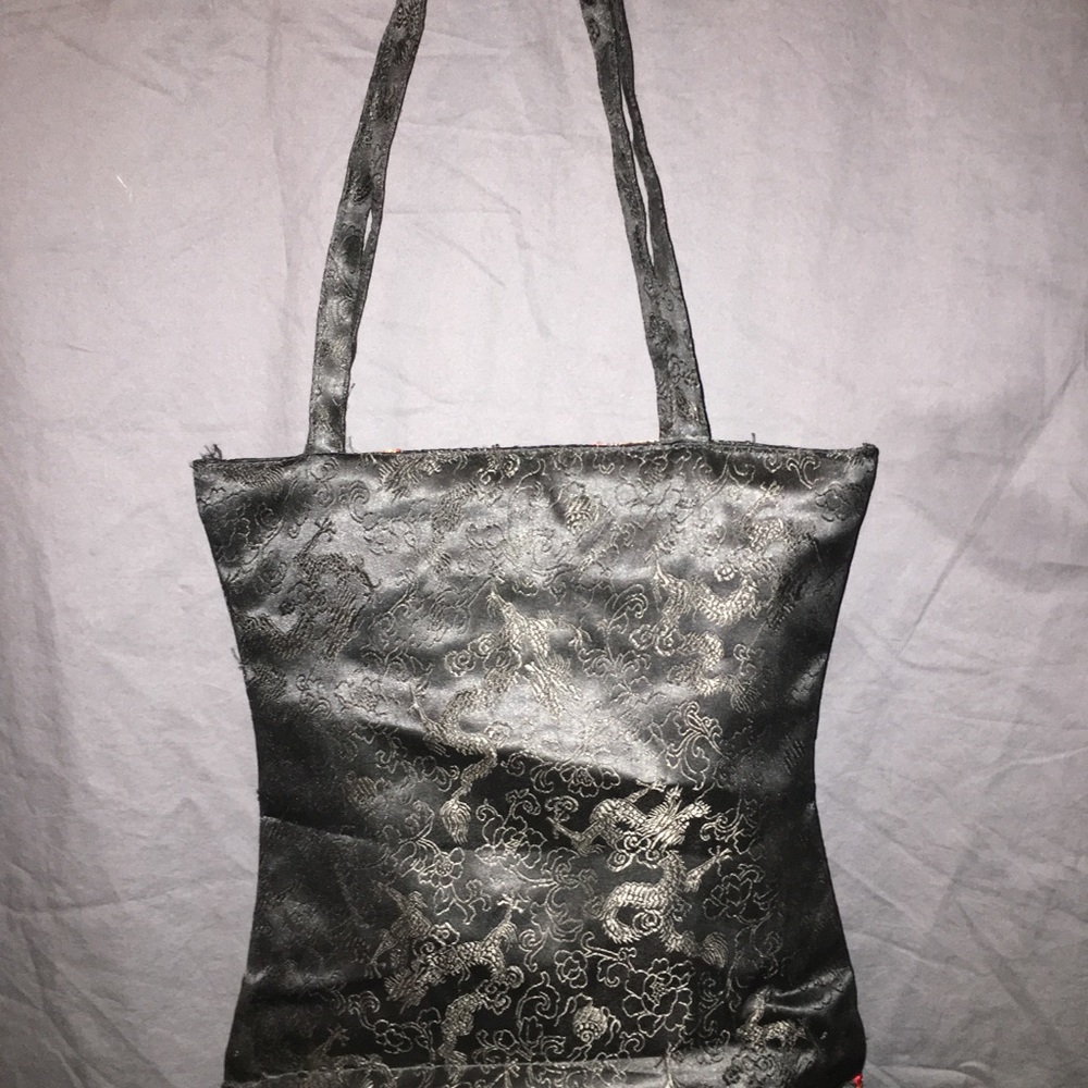 Black,Gold & Red Traditional Inspired Asian Tote - Picture 4 of 5