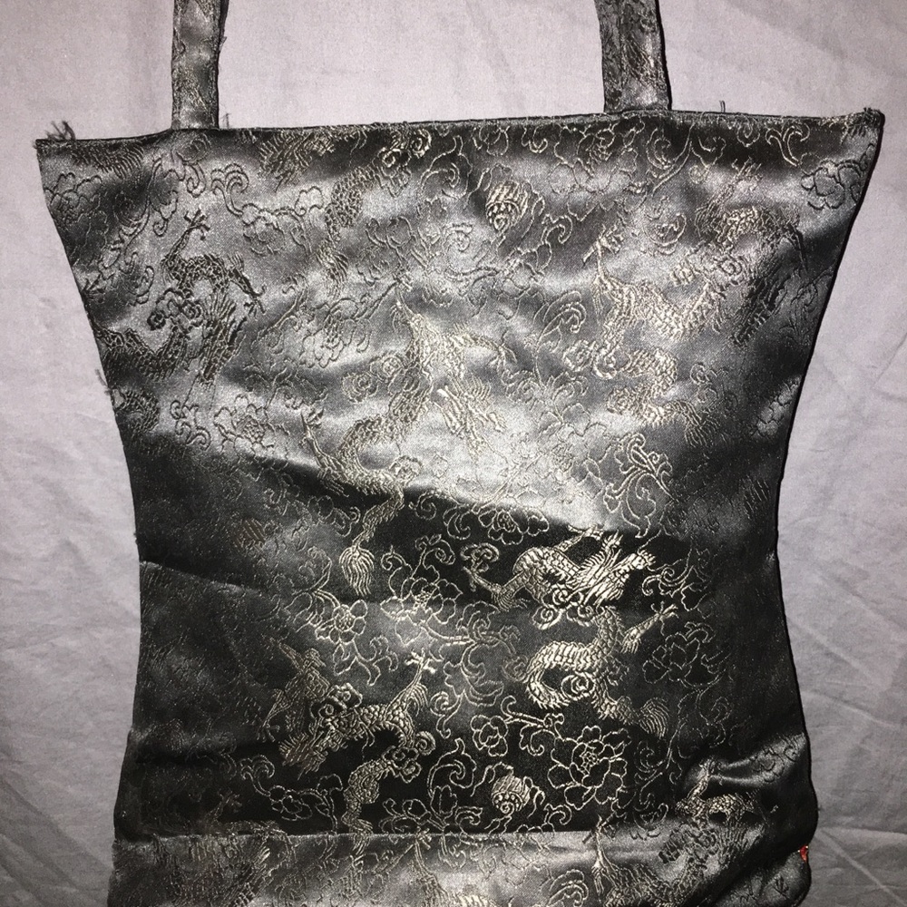 Black,Gold & Red Traditional Inspired Asian Tote - Picture 5 of 5