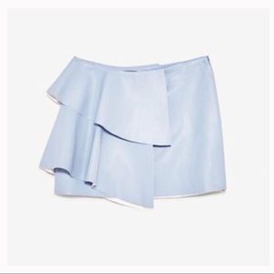 Zara powder blue leather skirt L