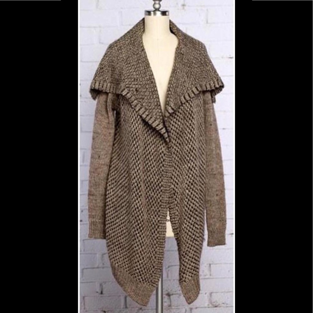 Dark olive waffle cardigan
