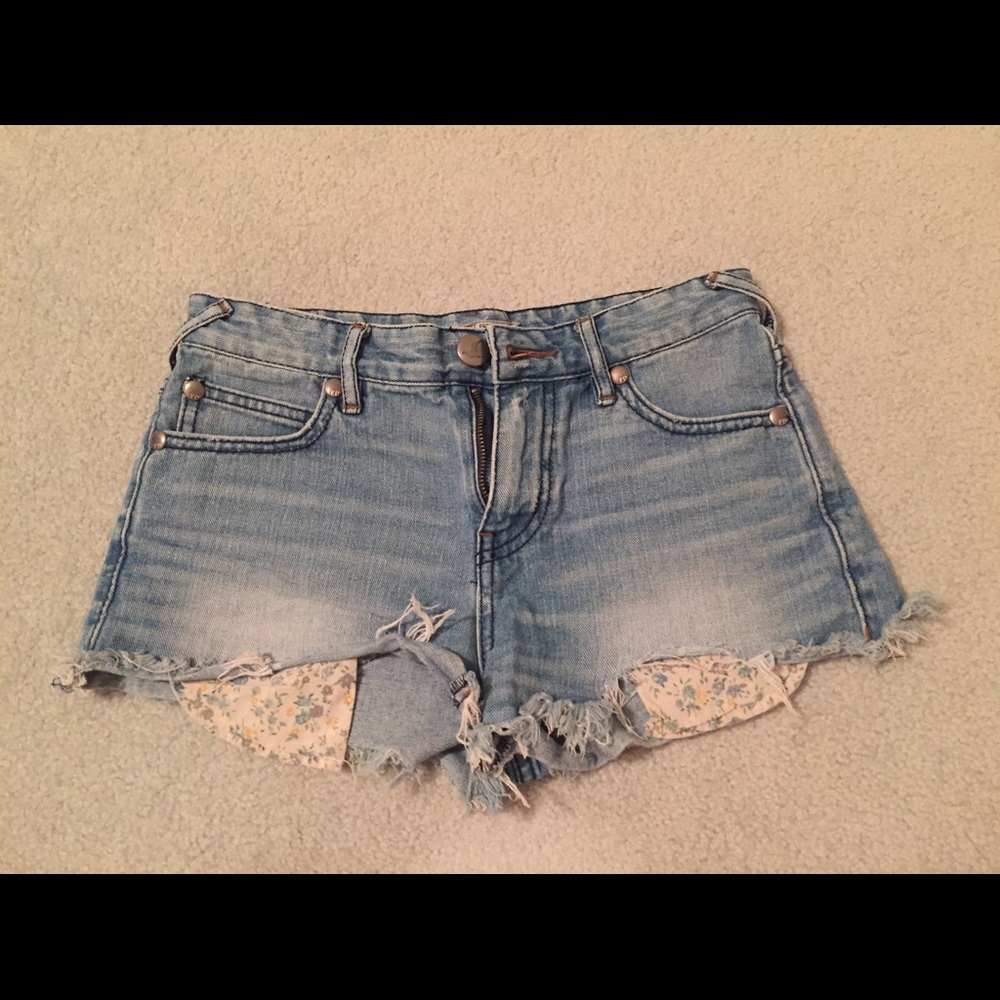 Free People denim cutoff shorts
