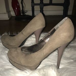 Tan suede heels