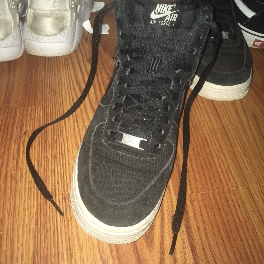Black Suede Air Force 1’s Size 5.5