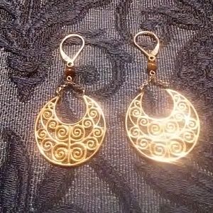 Gold filled earrings w/tiger's eye bead