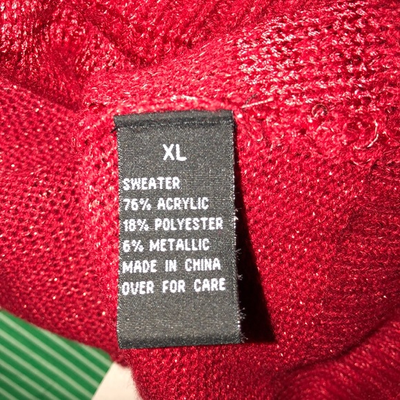 IZ BYER GIRL | RED SPARKLY TURTLENECK CHRISTMAS DRESS W\ BELT - Picture 6 of 6