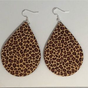 Leopard Print Leather Earrings