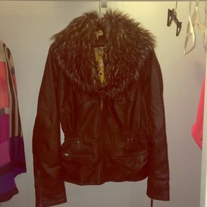 Brown Vegan Leather Jacket