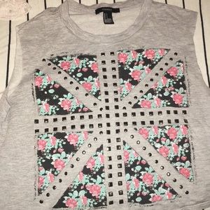 Forever 21 flag studded top