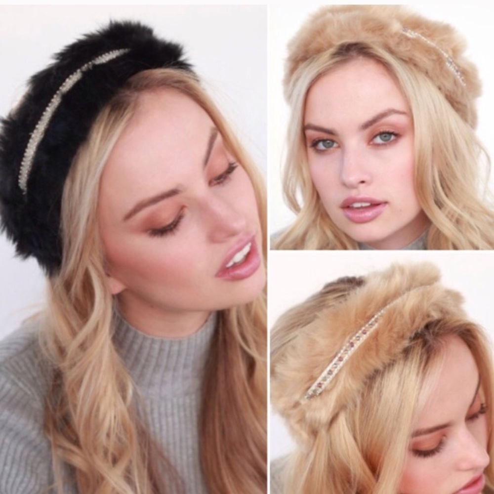 ♥️HOLIDAY GIFT♥️ Faux Fur Studded Headband Hair