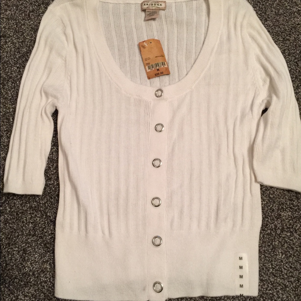 White three quarters cardigan