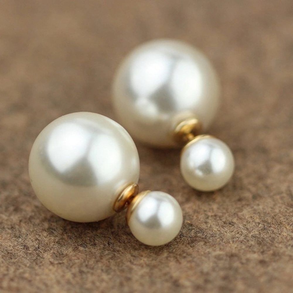 Double sides pearl earrings