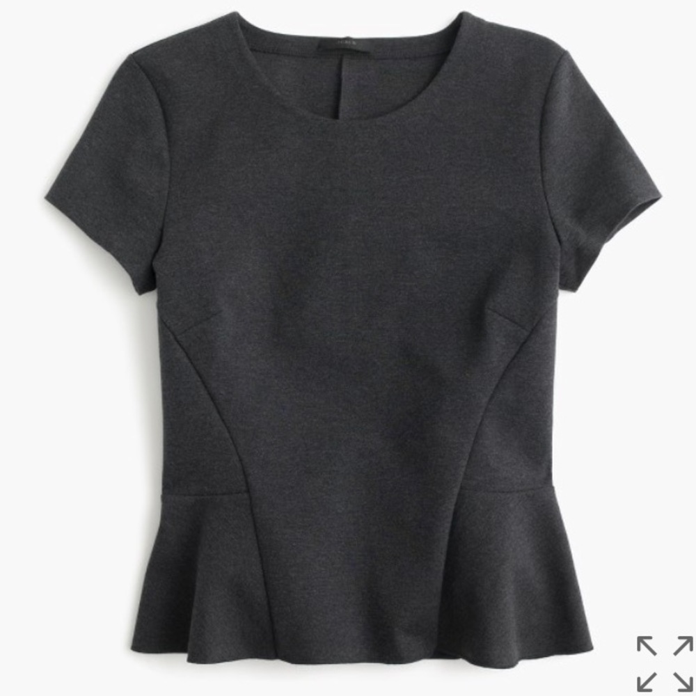 J.Crew Black Peplum Top