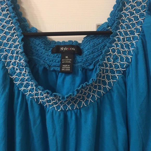 Boho top bright blue sz xl!!! Bnwot!! - Picture 2 of 4