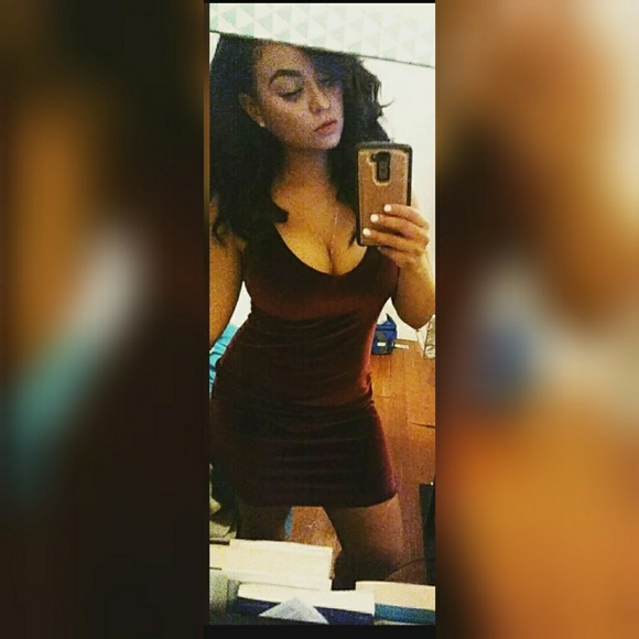 Faux suede maroon dress - Picture 1 of 1