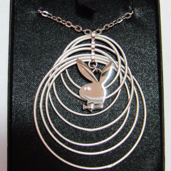 Playboy Necklace Bunny Pendant Platinum Plated - Picture 5 of 8