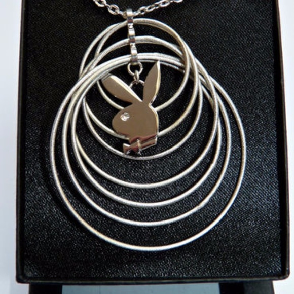 Playboy Necklace Bunny Pendant Platinum Plated - Picture 8 of 8