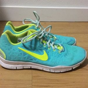Blue and volt Nike Free TR FT 3