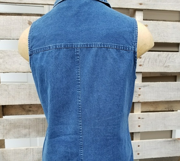 Talbots long denim jean vest - Picture 3 of 7