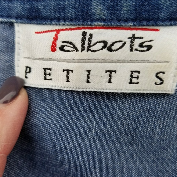 Talbots long denim jean vest - Picture 6 of 7