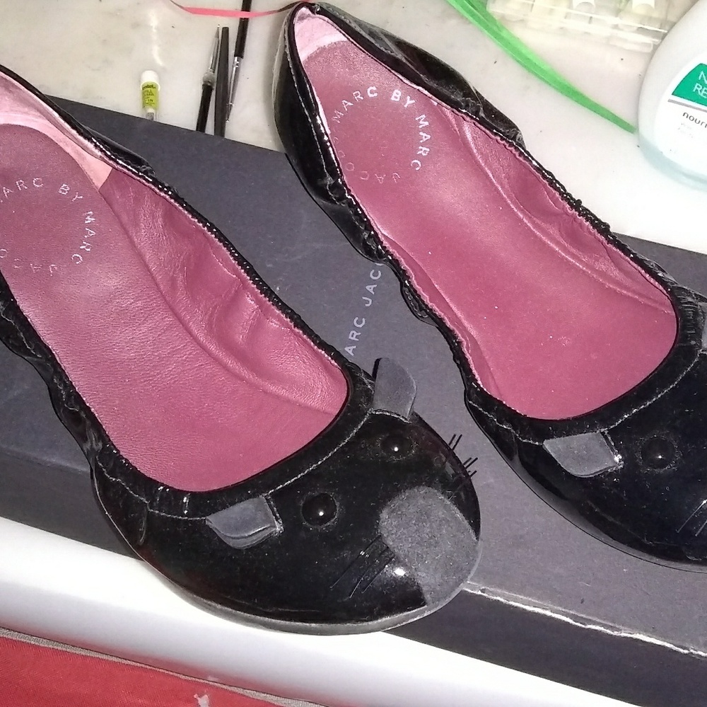 Flats with kitty face