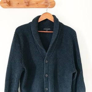 Banana Republic Navy Ribbed Shawl Neck Cardigan