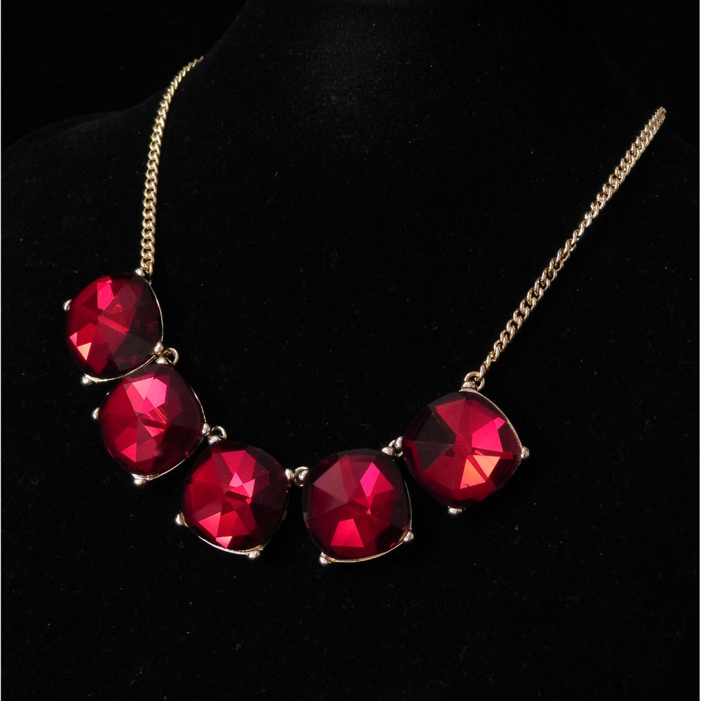 NWT gold and red statement necklace LDTN46 - Picture 5 of 7