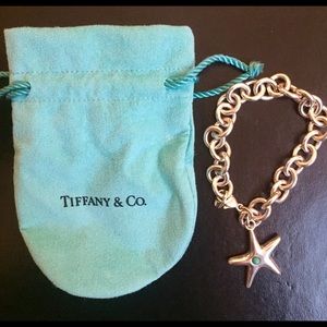 Tiffany silver turquoise starfish charm bracelet